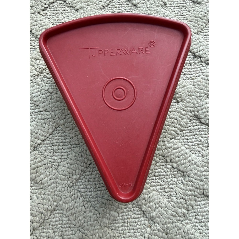 Vtg Tupperware Pie Slice Keeper #269 Plastic Storage Container w/ Red Lid #268